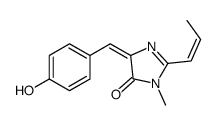 (5Z)-5-[(4-hydroxyphenyl)methylidene]-3-methyl-2-[(E)-prop-1-enyl]imidazol-4-one结构式