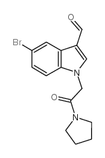 5-溴-1-[2-氧代-2-(1-吡咯烷基)乙基]-1H-吲哚-3-甲醛结构式