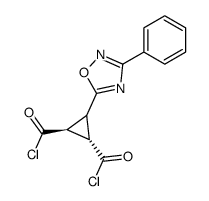 3-(3-phenyl-[1,2,4]oxadiazol-5-yl)-cyclopropane-1r,2t-dicarbonyl dichloride Structure