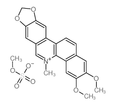 Benzo[c][1,3]dioxolo[4,5-j]phenanthridinium, 2, 3-dimethoxy-5-methyl-, methylsulfate Structure