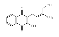 1,4-Naphthalenedione,2-hydroxy-3-[(2E)-4- hydroxy-3-methyl-2-butenyl]- Structure