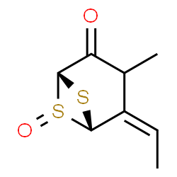 6,7-Dithiabicyclo[3.1.1]heptan-2-one,4-ethylidene-3-methyl-,6-oxide,(1R,4Z,5S,6S)-rel-(9CI)结构式