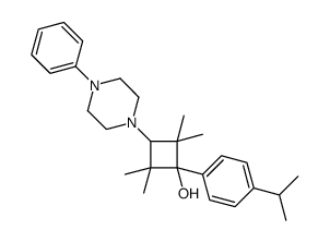 2,2,4,4-tetramethyl-3-(4-phenylpiperazin-1-yl)-1-(4-propan-2-ylphenyl)cyclobutan-1-ol结构式