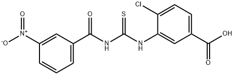 4-chloro-3-[[[(3-nitrobenzoyl)amino]thioxomethyl]amino]-benzoic acid Structure