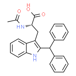 (αR)-α-(Acetylamino)-α-(diphenylmethyl)-1H-indole-3-propionic acid结构式