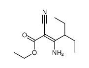 ethyl 3-amino-2-cyano-4-ethylhex-2-enoate Structure