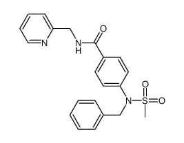 4-[benzyl(methylsulfonyl)amino]-N-(pyridin-2-ylmethyl)benzamide结构式