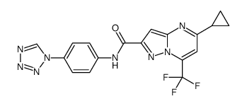 Pyrazolo[1,5-a]pyrimidine-2-carboxamide, 5-cyclopropyl-N-[4-(1H-tetrazol-1-yl)phenyl]-7-(trifluoromethyl)- (9CI) Structure