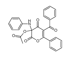 3-acetoxy-3-anilino-5-benzoyl-6-phenyl-pyran-2,4-dione Structure