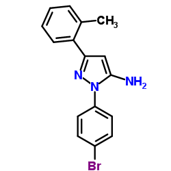 1-(4-BROMOPHENYL)-3-O-TOLYL-1H-PYRAZOL-5-AMINE结构式