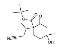 1-(2-Cyano-1-methyl-ethyl)-4-hydroxy-4-methyl-2-oxo-cyclohexanecarboxylic acid tert-butyl ester Structure