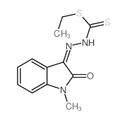 Hydrazinecarbodithioicacid, 2-(1,2-dihydro-1-methyl-2-oxo-3H-indol-3-ylidene)-, ethyl ester结构式