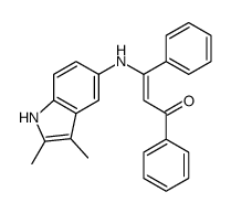 3-[(2,3-dimethyl-1H-indol-5-yl)amino]-1,3-diphenylprop-2-en-1-one结构式
