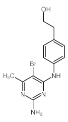 2-[4-[(2-amino-5-bromo-6-methyl-pyrimidin-4-yl)amino]phenyl]ethanol结构式