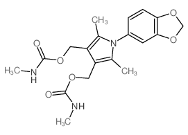 1H-Pyrrole-3,4-dimethanol,1-(1,3-benzodioxol-5-yl)-2,5-dimethyl-, bis(methylcarbamate) (ester) (9CI) Structure