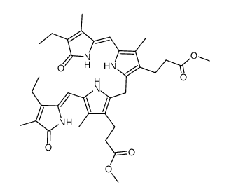 3,3'-(2,17-diethyl-3,7,13,18-tetramethyl-1,19-dioxo-1,10,19,22,23,24-hexahydro-21H-biline-8,12-diyl)-bis-propionic acid dimethyl ester结构式