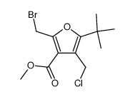 methyl 2-(bromomethyl)-5-tert-butyl-4-(chloromethyl)furan-3-carboxylate结构式