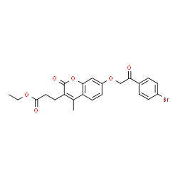 ethyl 3-[7-[2-(4-bromophenyl)-2-oxoethoxy]-4-methyl-2-oxochromen-3-yl]propanoate结构式