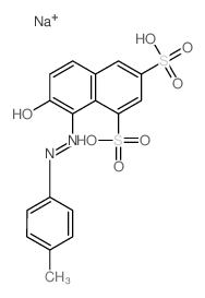 1,3-Naphthalenedisulfonicacid, 7-hydroxy-8-[2-(4-methylphenyl)diazenyl]-, sodium salt (1:2) structure