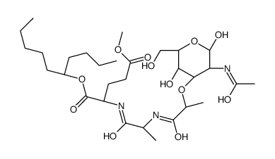 1-O-decan-5-yl 5-O-methyl (2R)-2-[[(2S)-2-[2-[(2S,3R,4R,5S,6R)-3-acetamido-2,5-dihydroxy-6-(hydroxymethyl)oxan-4-yl]oxypropanoylamino]propanoyl]amino]pentanedioate Structure