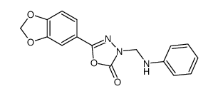 5-(1,3-Benzodioxol-5-yl)-3-((phenylamino)methyl)-1,3,4-oxadiazol-2(3H)-one结构式