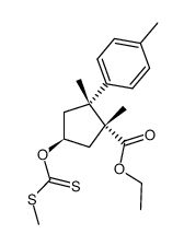 (1R,2R,4S)-1,2-dimethyl-4-methylsulfanylthiocarbonyloxy-2-p-tolyl-cyclopentanecarboxylic acid ethyl ester Structure