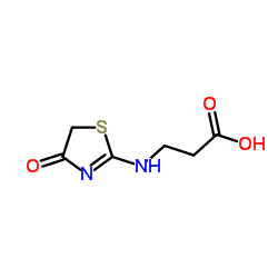 3-(4-OXO-4,5-DIHYDRO-THIAZOL-2-YLAMINO)-PROPIONIC ACID结构式