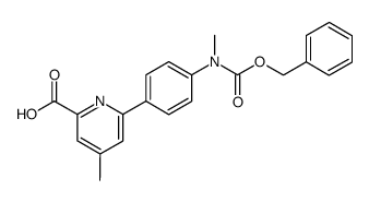 6-[4-[(benzyloxycarbonyl)methylamino]phenyl]-4-methyl-2-pyridinecarboxylic acid结构式