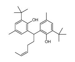 2-tert-butyl-6-[1-(3-tert-butyl-2-hydroxy-5-methylphenyl)hex-4-enyl]-4-methylphenol Structure