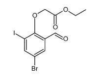 Acetic acid, 2-(4-bromo-2-formyl-6-iodophenoxy)-, ethyl ester Structure