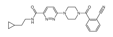 6-[4-(2-cyanobenzoyl)piperazin-1-yl]-pyridazine-3-carboxylic acid (2-cyclopropylethyl)amide Structure