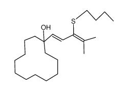 1-((E)-3-Butylsulfanyl-4-methyl-penta-1,3-dienyl)-cyclododecanol结构式