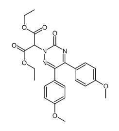diethyl 2-[5,6-bis(4-methoxyphenyl)-3-oxo-1,2,4-triazin-2-yl]propanedi oate结构式