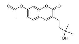 3-(3-methyl-3-hydroxybutyl)-7-acetoxycoumarin结构式