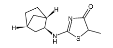 2-((1S,2S,4R)bicyclo[2.2.1]heptan-2-ylamino)-5-methylthiazol-4(5H)-one结构式