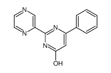 4-Hydroxy-6-phenyl-2-(pyrazin-2-yl)pyrimidine, 2-(4-Hydroxy-6-phenyl-1,3-diazin-2-yl)pyrazine Structure