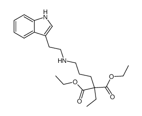 2-Ethyl-2-{3-[2-(1H-indol-3-yl)-ethylamino]-propyl}-malonic acid diethyl ester结构式
