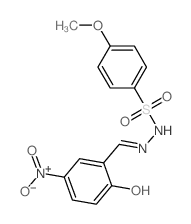 Benzenesulfonic acid,4-methoxy-, 2-[(2-hydroxy-5-nitrophenyl)methylene]hydrazide结构式