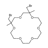 2,6-Bis-bromomethyl-2,6-dimethyl-1,4,7,10,13,16-hexaoxa-cyclooctadecane Structure