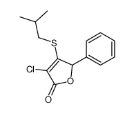 4-chloro-3-(2-methylpropylsulfanyl)-2-phenyl-2H-furan-5-one Structure