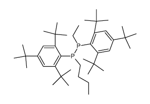 1-butyl-2-ethyl-1,2-bis(2,4,6-tri-tert-butylphenyl)diphosphane结构式
