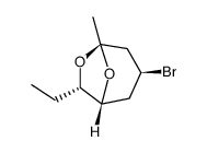 (1RS,3SR,5SR,7SR)-3-Brom-7-ethyl-5-methyl-6,8-dioxabicyclo<3.2.1>octan结构式