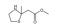 2-Thiazolidineacetic acid, 2-methyl-, methyl ester结构式