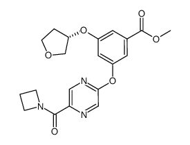 methyl 3-{[5-(azetidin-1-ylcarbonyl)pyrazin-2-yl]oxy}-5-[(3S)-tetrahydrofuran-3-yloxy]benzoate Structure