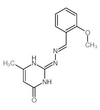 Benzaldehyde,2-methoxy-, 2-(1,6-dihydro-4-methyl-6-oxo-2-pyrimidinyl)hydrazone Structure