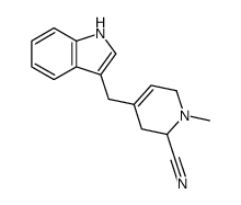 4-(3-indolylmethyl)-1-methyl-1,2,3,6-tetrahydropyridine-2-carbonitrile结构式