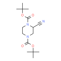 di-tert-butyl 2-cyanopiperazine-1,4-dicarboxylate structure