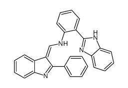 2-(1H-benzimidazol-2-yl)-N-[(Z)-(2-phenylindol-3-ylidene)methyl]aniline Structure