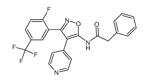 3-(2-fluoro-5-trifluoromethylphenyl)-5-(phenylacetylamino)-4-(4-pyridyl)isoxazole结构式