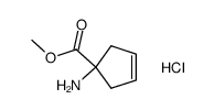 1-amino-cyclopent-3-enecarboxylic acid methyl ester hydrochloride结构式